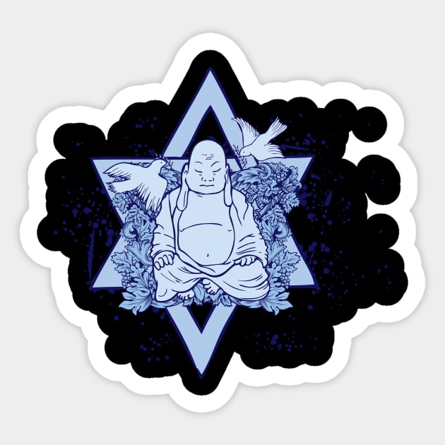 Buddha and Dove Sticker by BrillianD